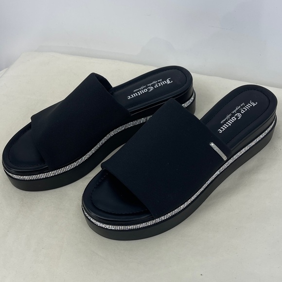 Juicy Couture Black Mules with Silver Trim WOMENS SIZE 9.5 - Picture 2 of 11